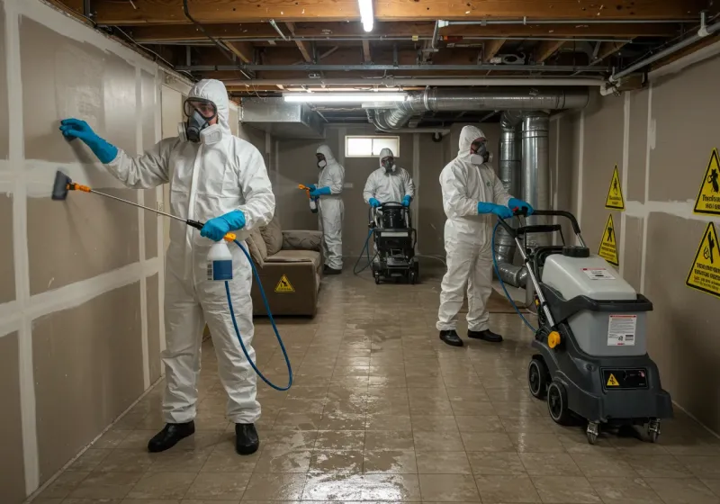 Basement Moisture Removal and Structural Drying process in Pahokee, FL